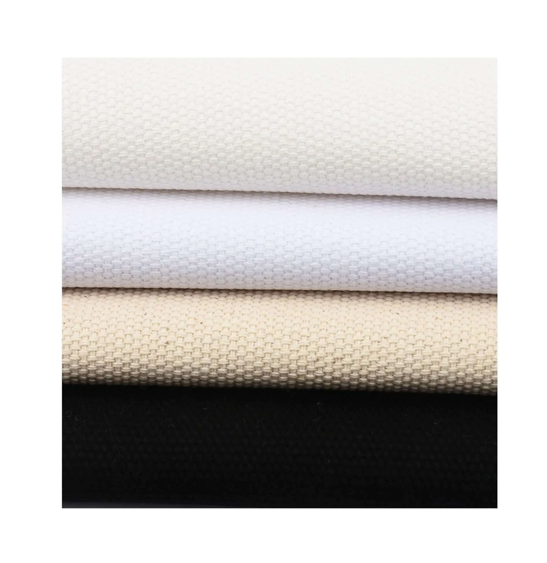 Cotton Canvas Fabric White Black 7x7 - Image 9