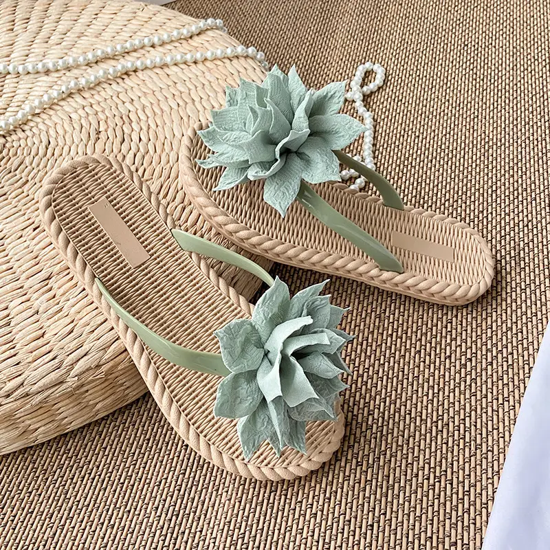 Women's Floral Flip Flops for Summer Beach Wear