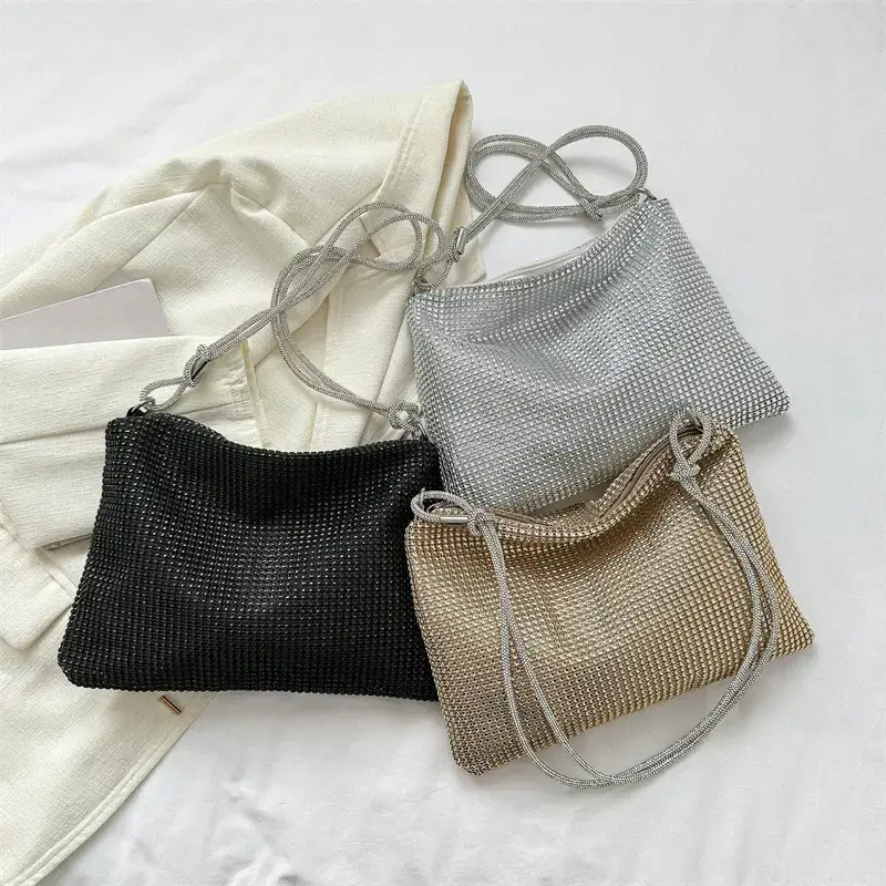 2023 Rhinestone Women's Shoulder Bag with Zipper Closure - Image 4