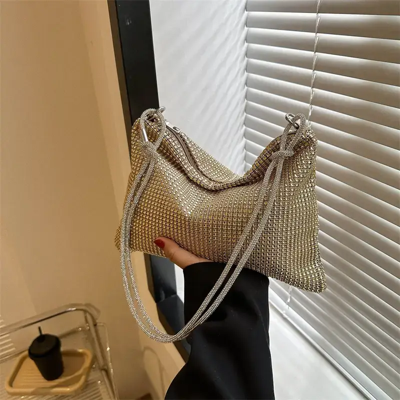 2023 Rhinestone Women's Shoulder Bag with Zipper Closure - Image 6