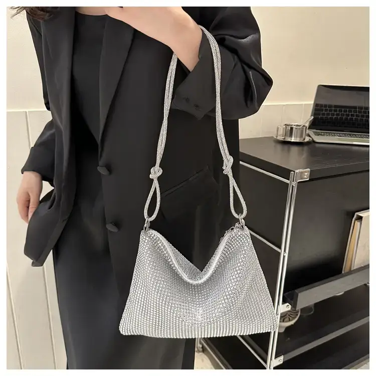 2023 Rhinestone Women's Shoulder Bag with Zipper Closure — feature 14