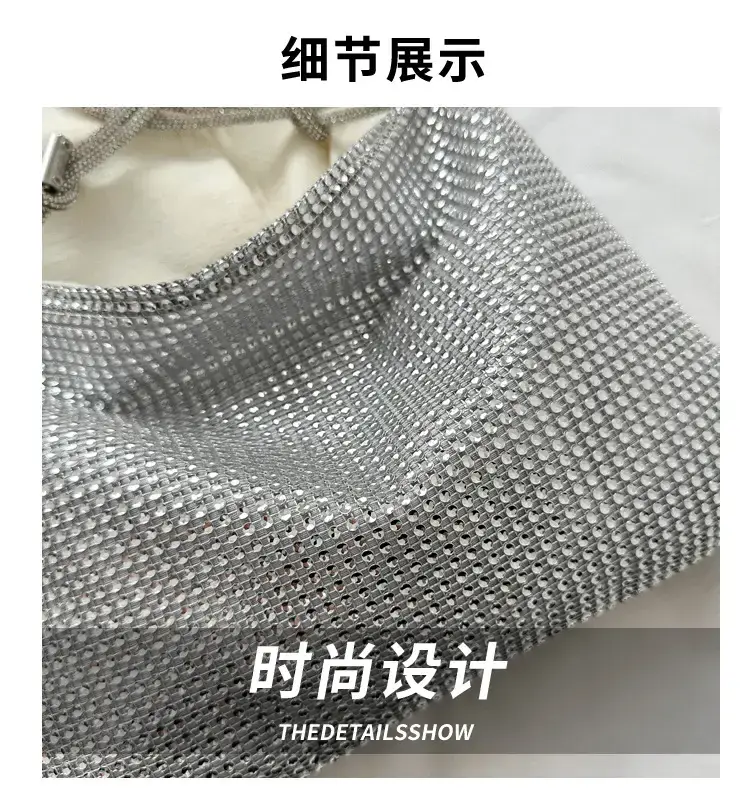 2023 Rhinestone Women's Shoulder Bag with Zipper Closure — feature 2
