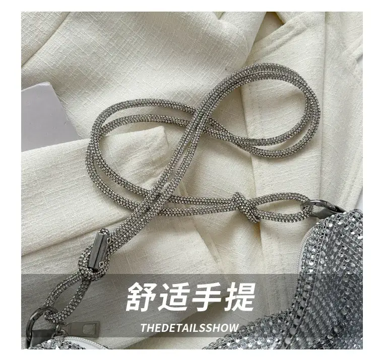 2023 Rhinestone Women's Shoulder Bag with Zipper Closure — feature 3