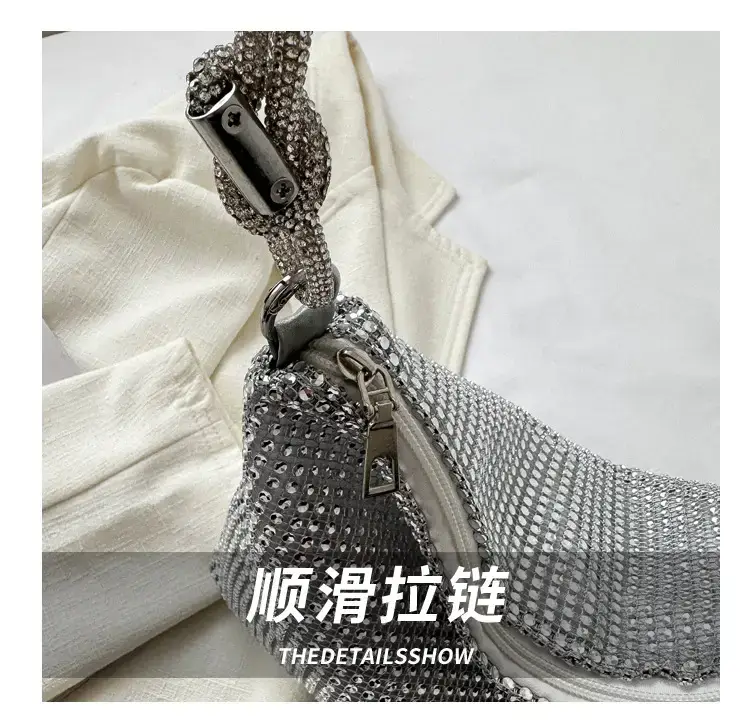 2023 Rhinestone Women's Shoulder Bag with Zipper Closure — feature 5
