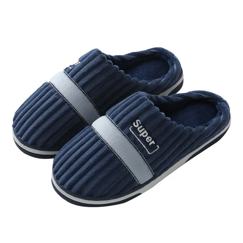 Winter Men's Large Size Cotton Slippers, Indoor Home Non-Slip, Sweat-Absorbent, Warm, Thickened Slippers, Extra Thick, Wear-Resistant, Warm Fleece - Image 8