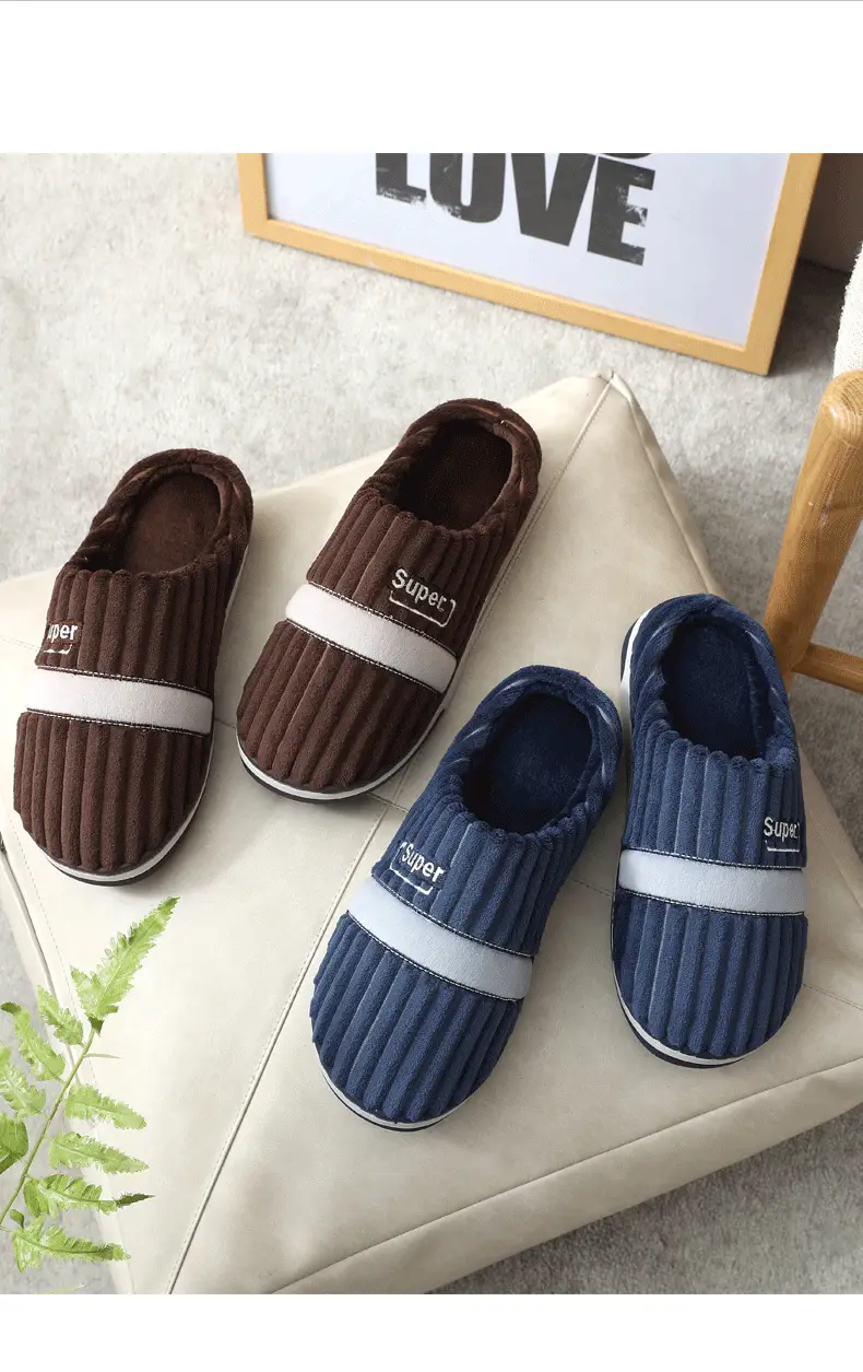 Winter Men's Large Size Cotton Slippers, Indoor Home Non-Slip, Sweat-Absorbent, Warm, Thickened Slippers, Extra Thick, Wear-Resistant, Warm Fleece — feature 12