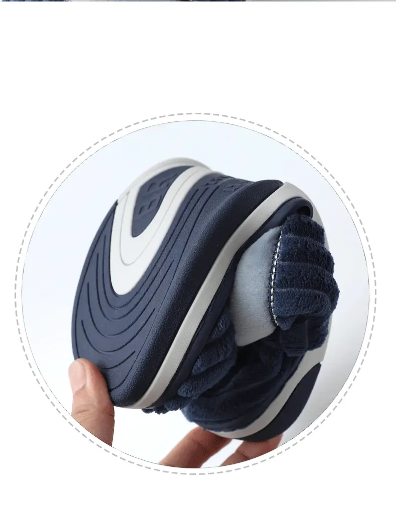 Winter Men's Large Size Cotton Slippers, Indoor Home Non-Slip, Sweat-Absorbent, Warm, Thickened Slippers, Extra Thick, Wear-Resistant, Warm Fleece — feature 8