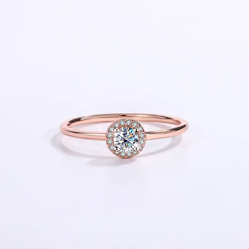 Mosan Diamond Ring Gold Plated Women's Fashion - Image 4