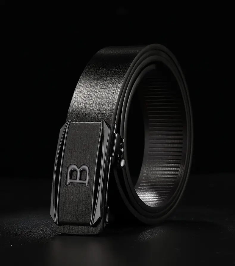 Men's Brown Cowhide Belt with Gold Plated Buckle — feature 19