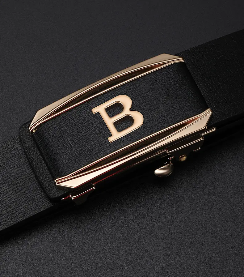 Men's Brown Cowhide Belt with Gold Plated Buckle — feature 21