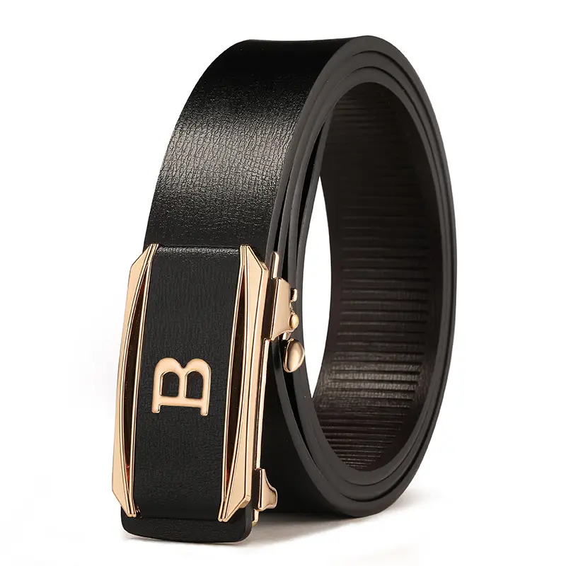 Men's Brown Cowhide Belt with Gold Plated Buckle