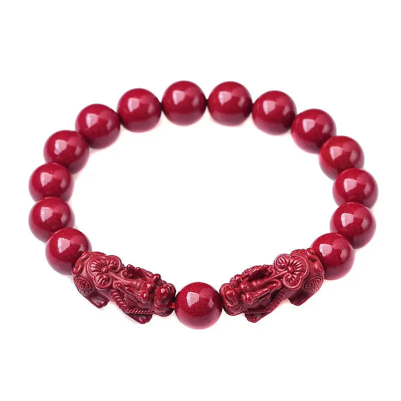 Cinnabar Pixiu Bracelet for Men Purple Gold Sand Couple Jewelry - Image 8