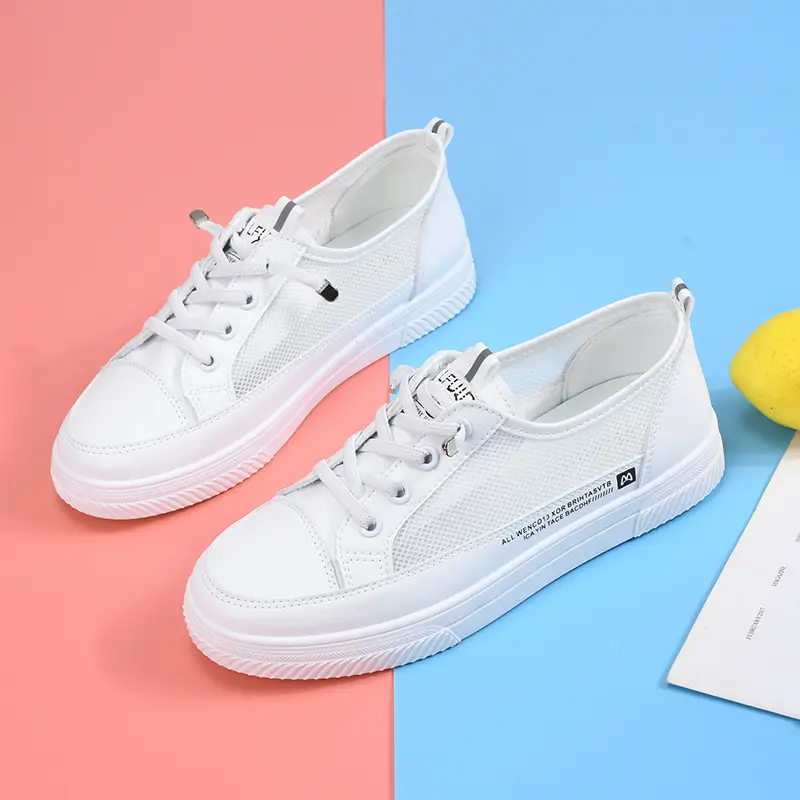 White Women's Hollow Out Board Shoes 2023 - Image 4