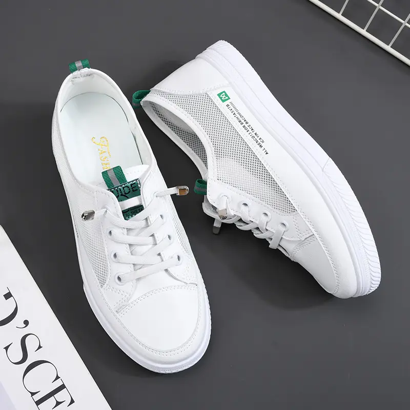 White Women's Hollow Out Board Shoes 2023 - Image 6