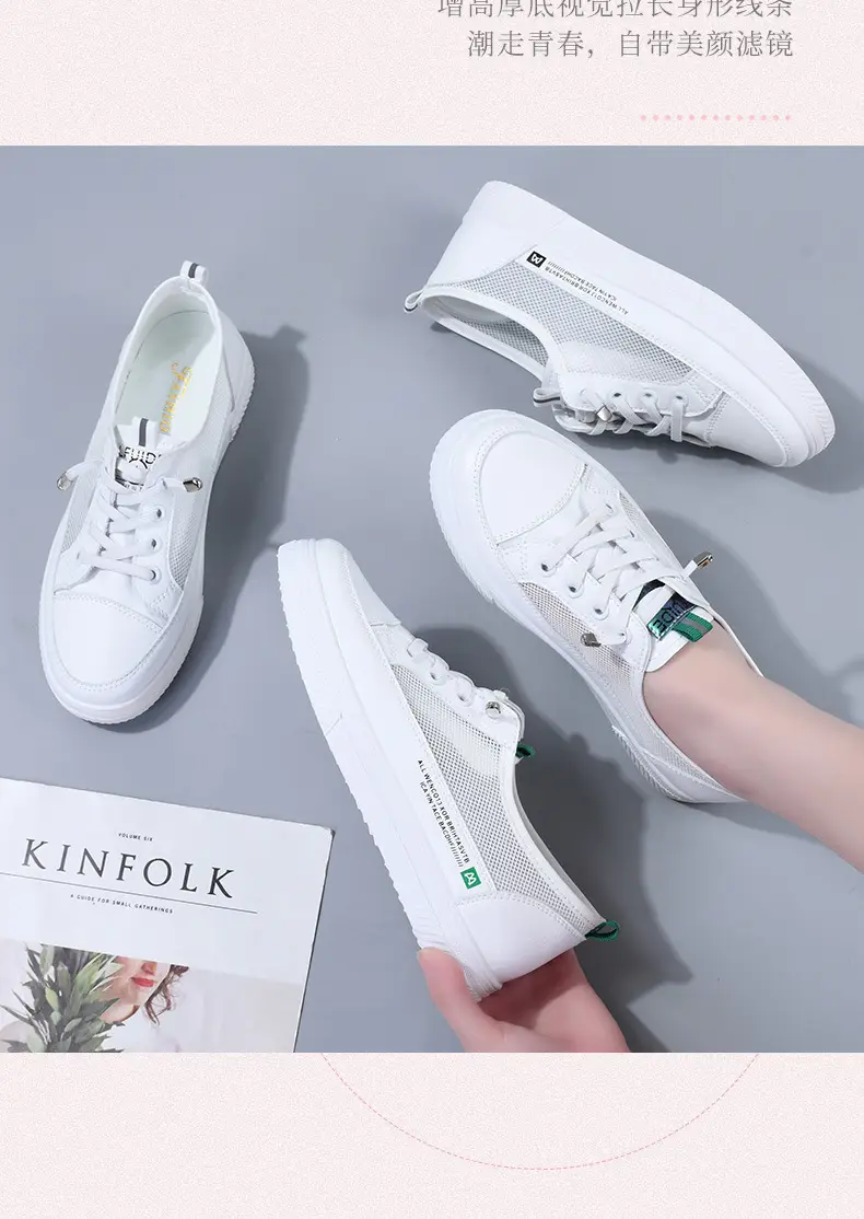 White Women's Hollow Out Board Shoes 2023 β feature 4