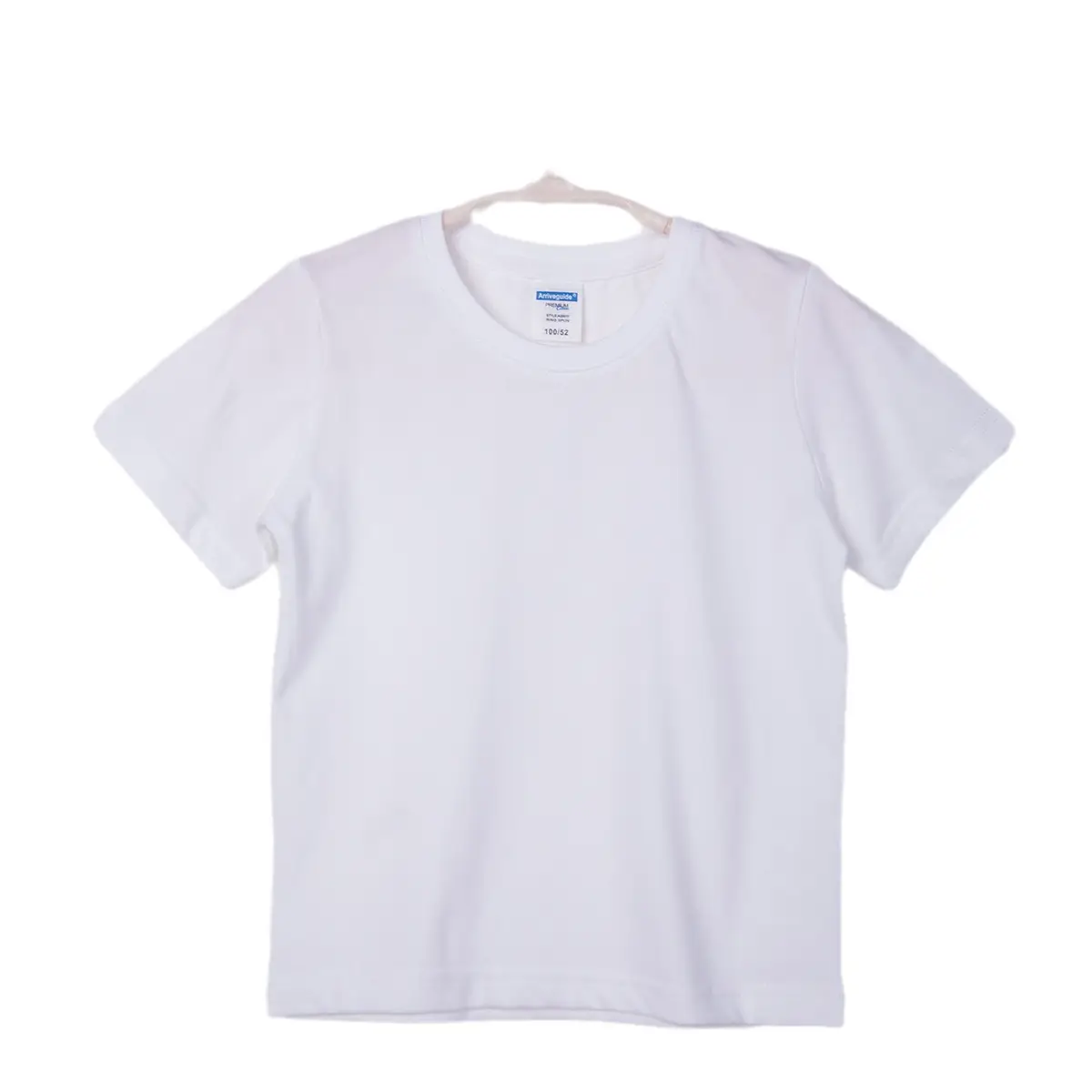 Men's White Cotton T-Shirt Short Sleeve 40"
