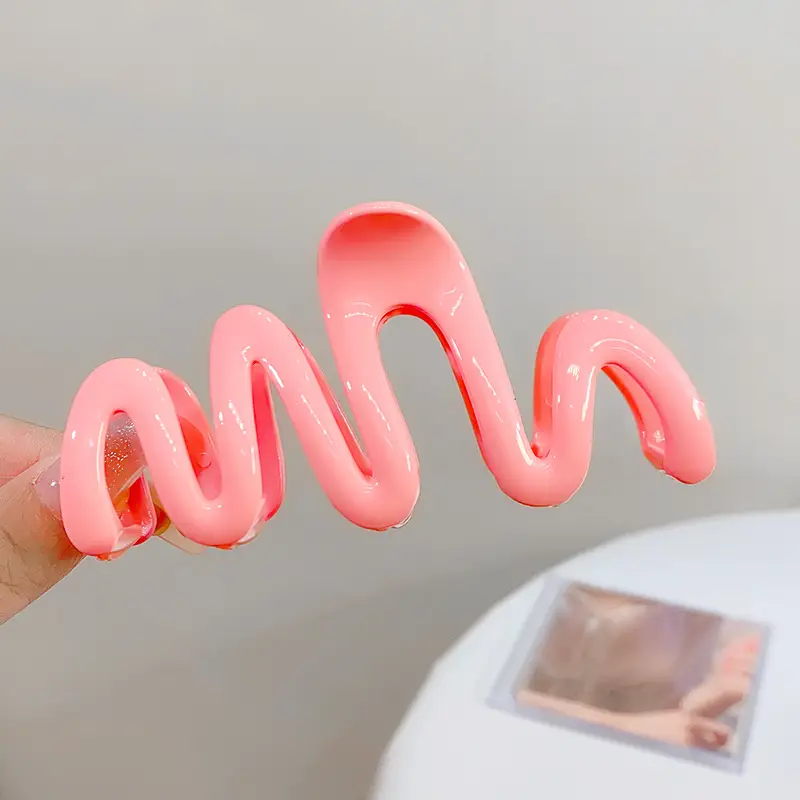 Candy Color Simple Wave Hair Clips for Girls Women