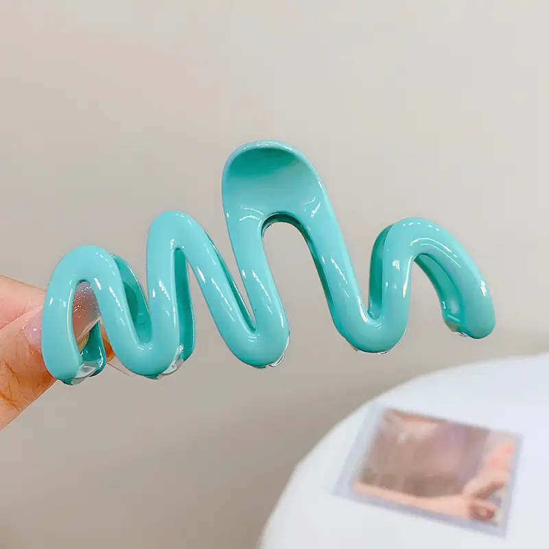 Candy Color Simple Wave Hair Clips for Girls Women