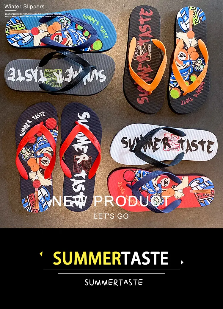 Men's Red Cartoon Flip-Flops Summer Outdoor — feature 1