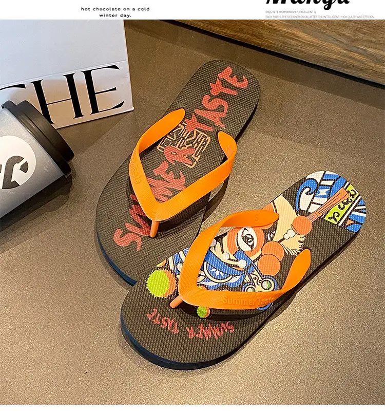Men's Red Cartoon Flip-Flops Summer Outdoor — feature 10