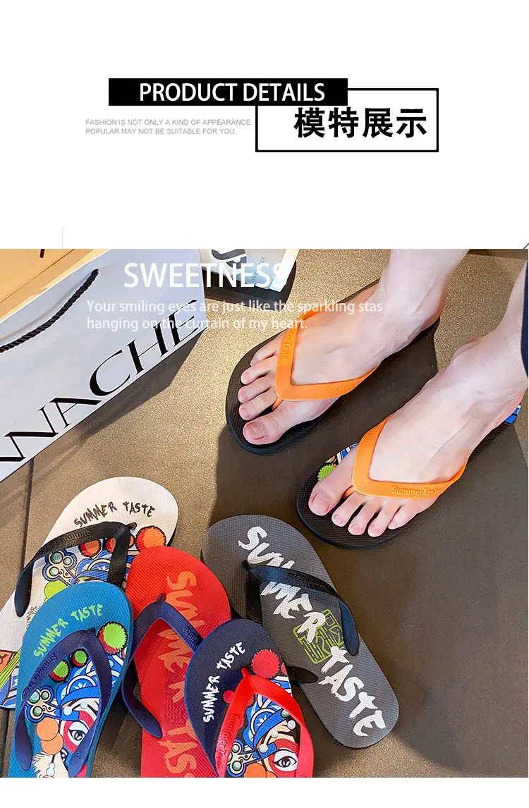 Men's Red Cartoon Flip-Flops Summer Outdoor — feature 11