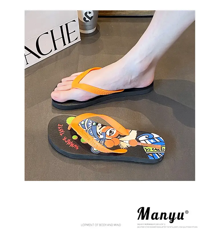 Men's Red Cartoon Flip-Flops Summer Outdoor — feature 12