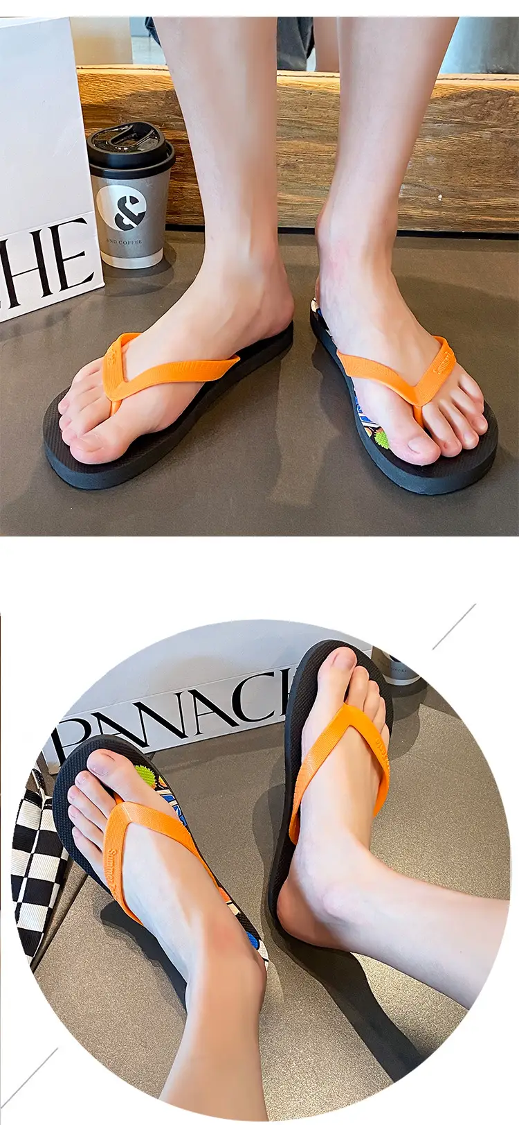 Men's Red Cartoon Flip-Flops Summer Outdoor — feature 13