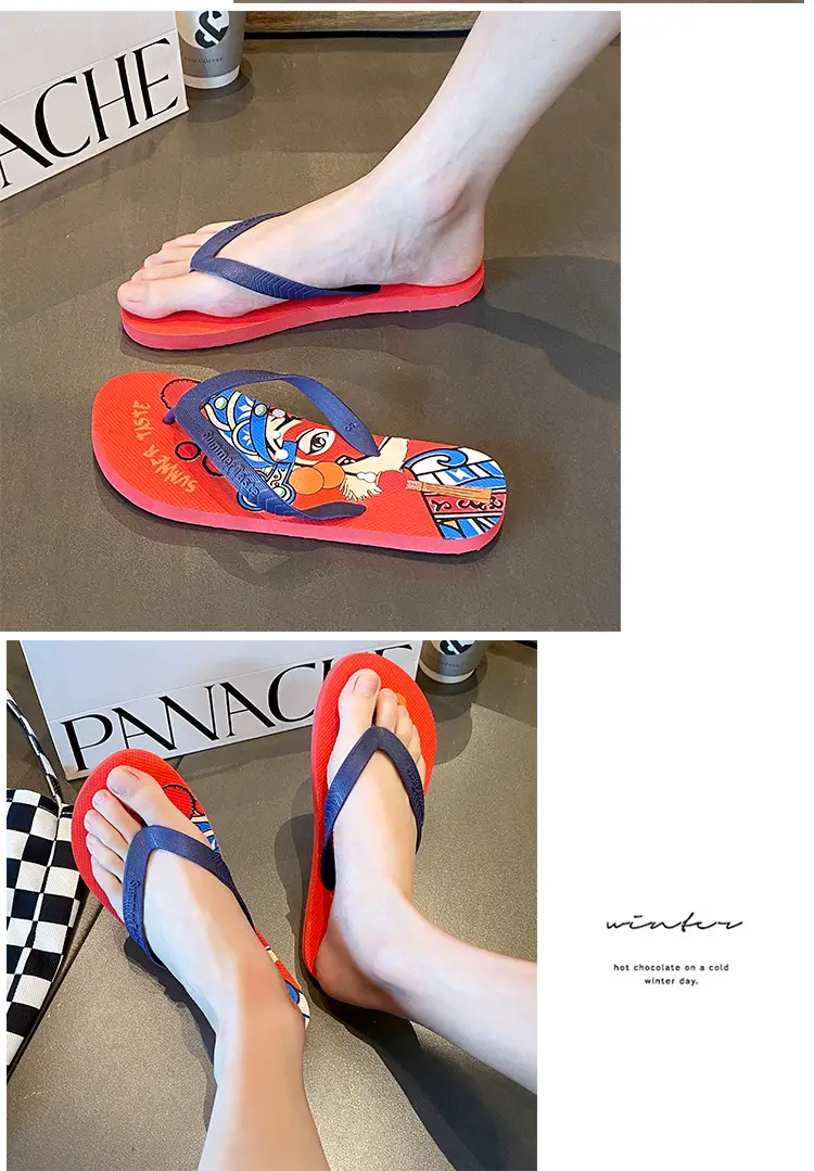 Men's Red Cartoon Flip-Flops Summer Outdoor — feature 15