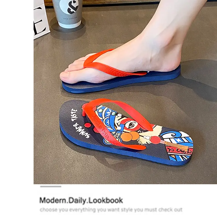 Men's Red Cartoon Flip-Flops Summer Outdoor — feature 23