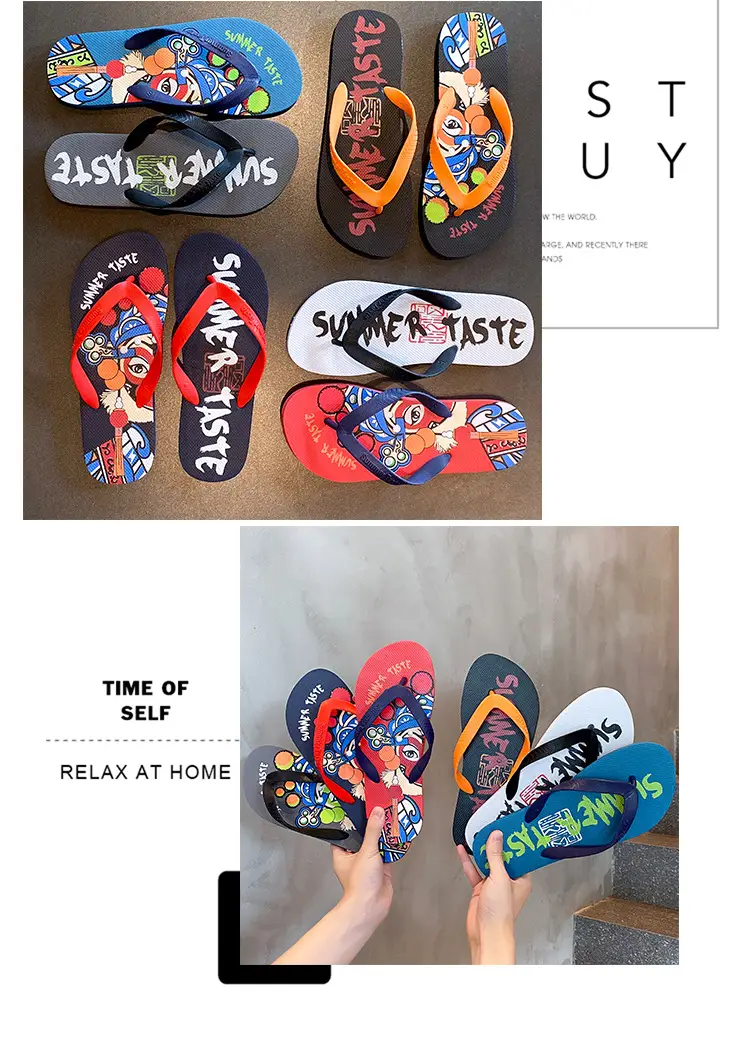 Men's Red Cartoon Flip-Flops Summer Outdoor — feature 7