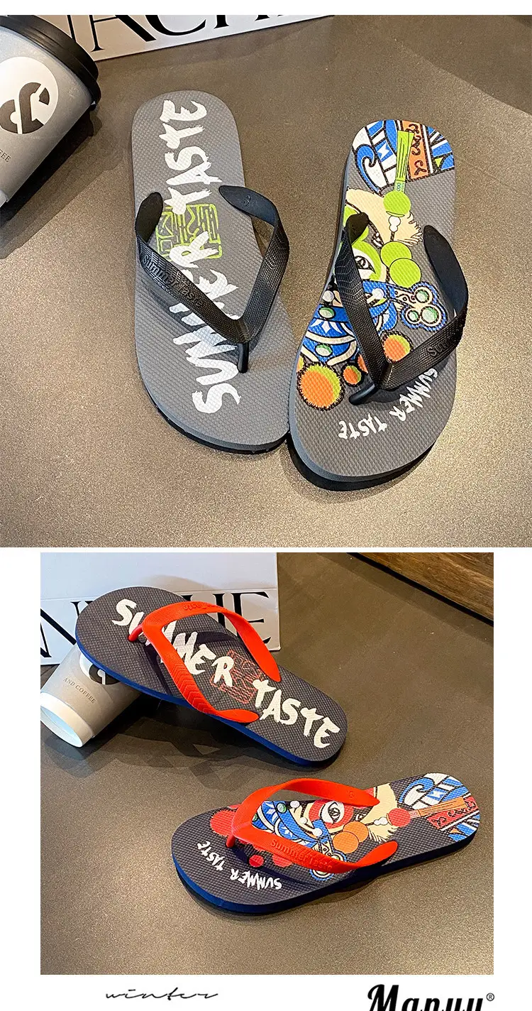 Men's Red Cartoon Flip-Flops Summer Outdoor — feature 9