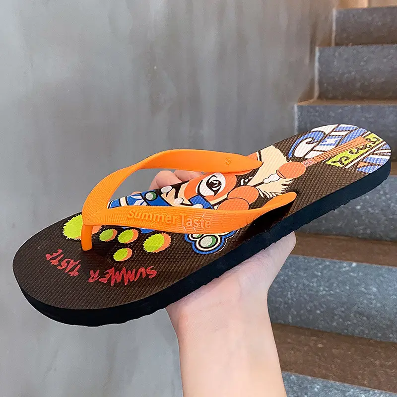 Men's Red Cartoon Flip-Flops Summer Outdoor