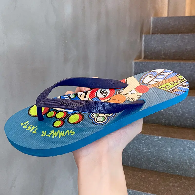 Men's Red Cartoon Flip-Flops Summer Outdoor