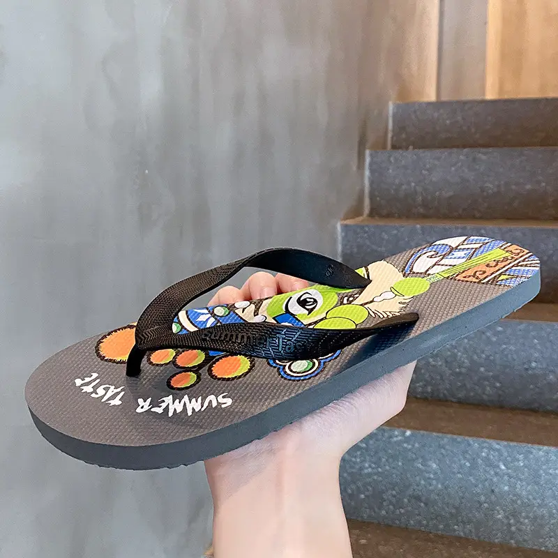Men's Red Cartoon Flip-Flops Summer Outdoor