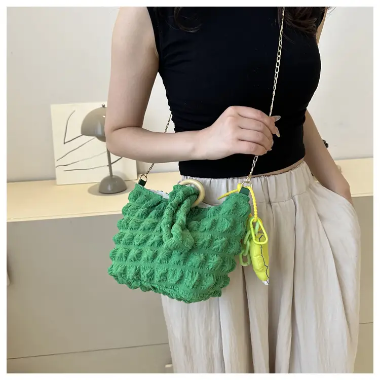 White Pleated Shoulder Crossbody Bag for Women — feature 11