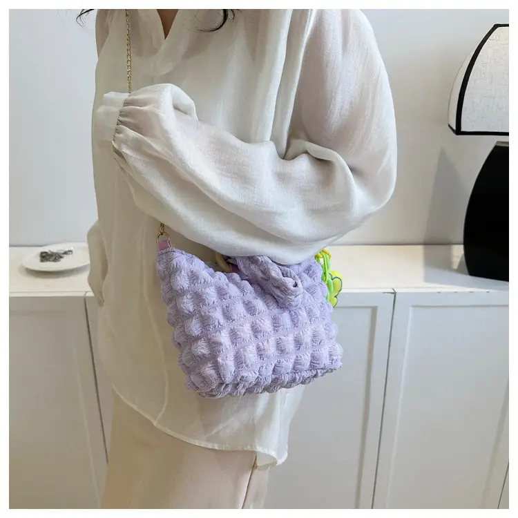 White Pleated Shoulder Crossbody Bag for Women — feature 12