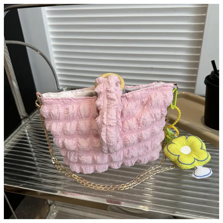 White Pleated Shoulder Crossbody Bag for Women — feature 22