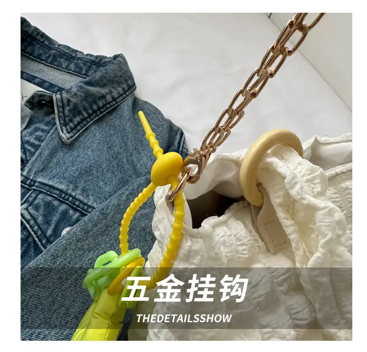 White Pleated Shoulder Crossbody Bag for Women — feature 4