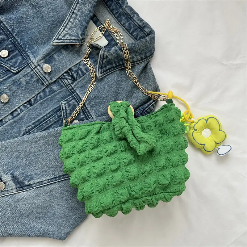 White Pleated Shoulder Crossbody Bag for Women - Image 10