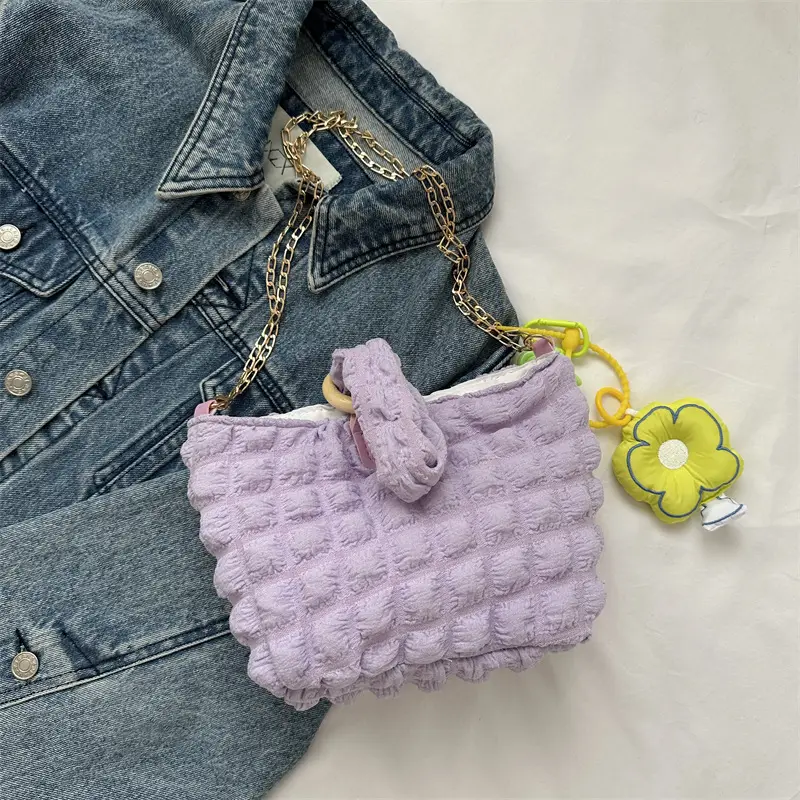 White Pleated Shoulder Crossbody Bag for Women - Image 11