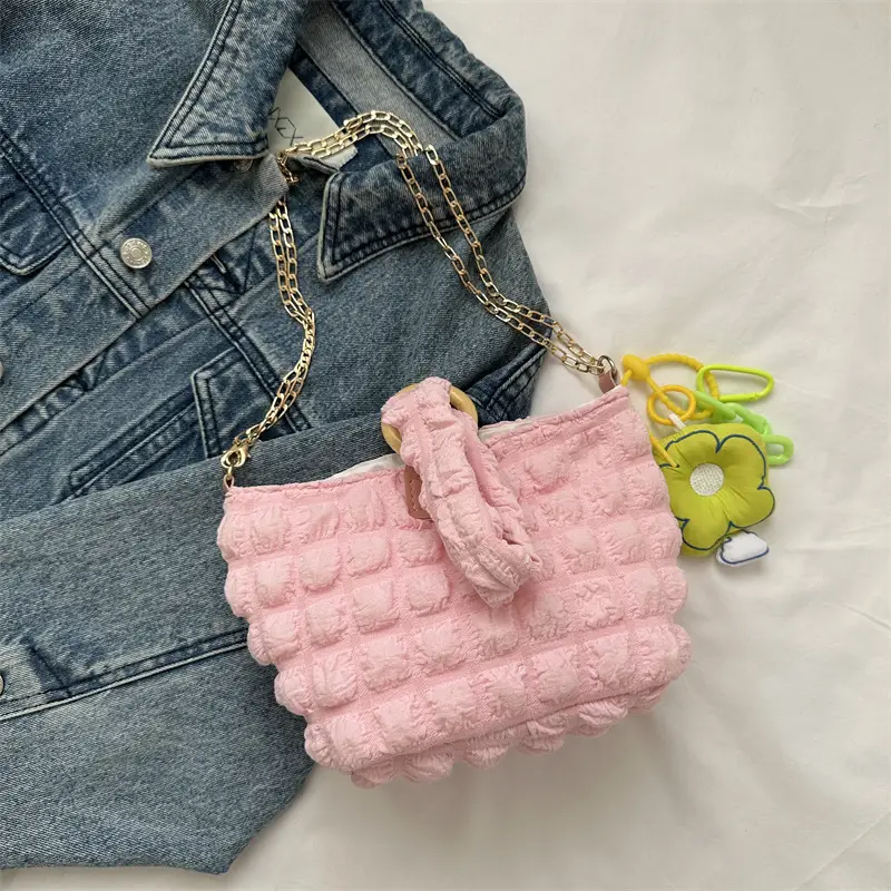 White Pleated Shoulder Crossbody Bag for Women - Image 12