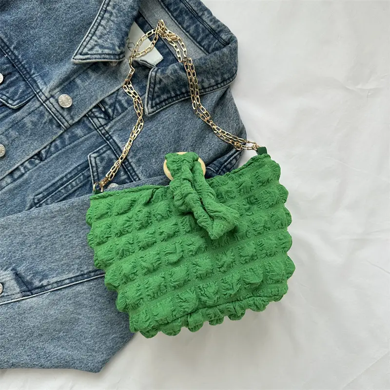 White Pleated Shoulder Crossbody Bag for Women - Image 4