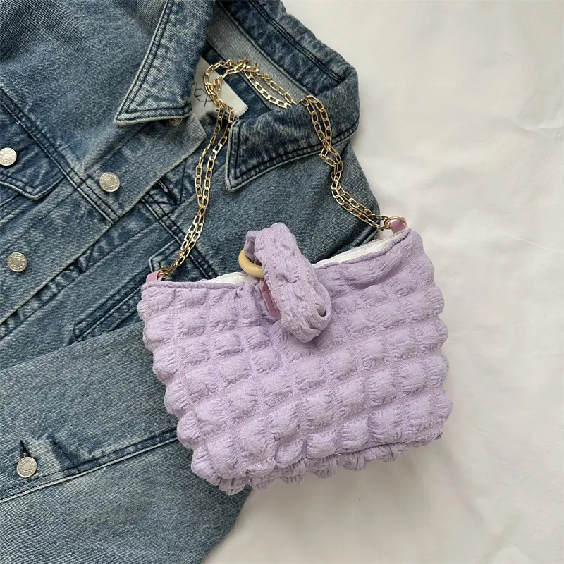 White Pleated Shoulder Crossbody Bag for Women - Image 5