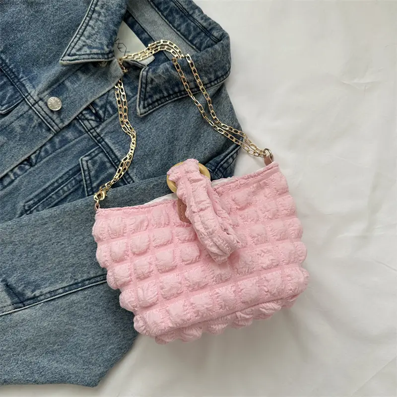 White Pleated Shoulder Crossbody Bag for Women - Image 6