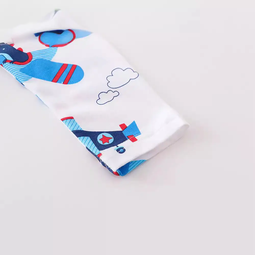 2023 Boys Cotton Long Sleeve Printed T-Shirt White Blue Red - Image 3