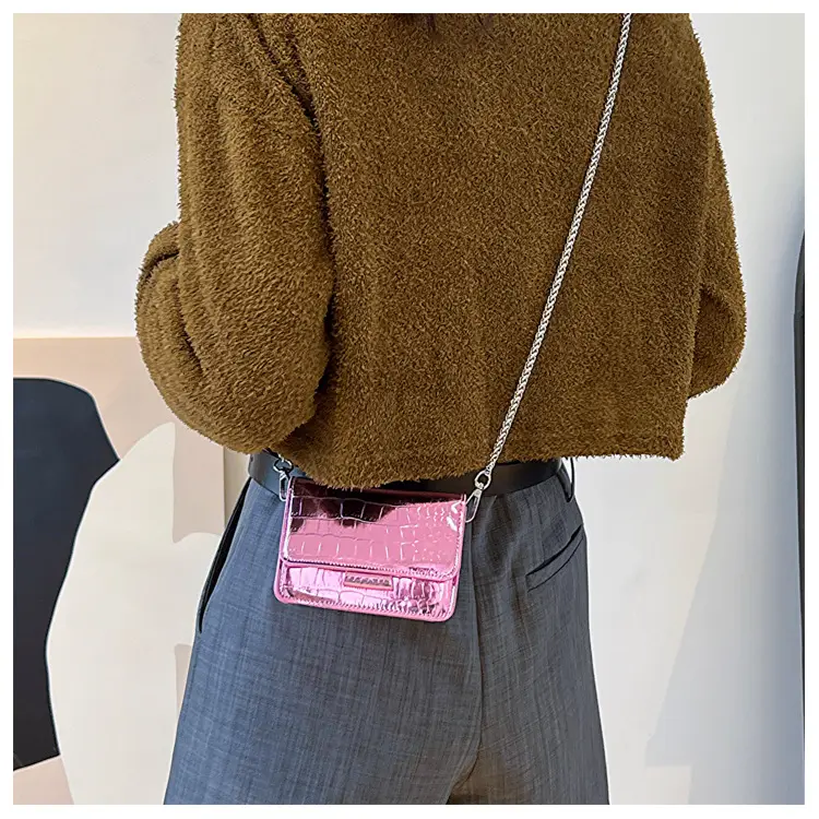 Golden Croc Leather Shoulder Crossbody Bag for Women — feature 12