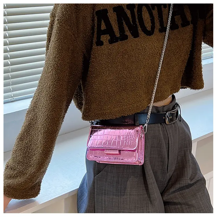 Golden Croc Leather Shoulder Crossbody Bag for Women — feature 13
