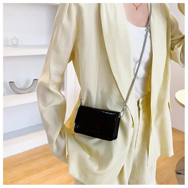 Golden Croc Leather Shoulder Crossbody Bag for Women — feature 18
