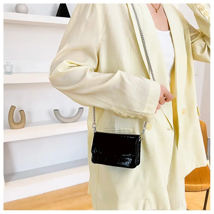 Golden Croc Leather Shoulder Crossbody Bag for Women — feature 19