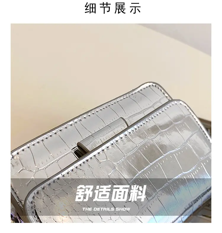 Golden Croc Leather Shoulder Crossbody Bag for Women — feature 2